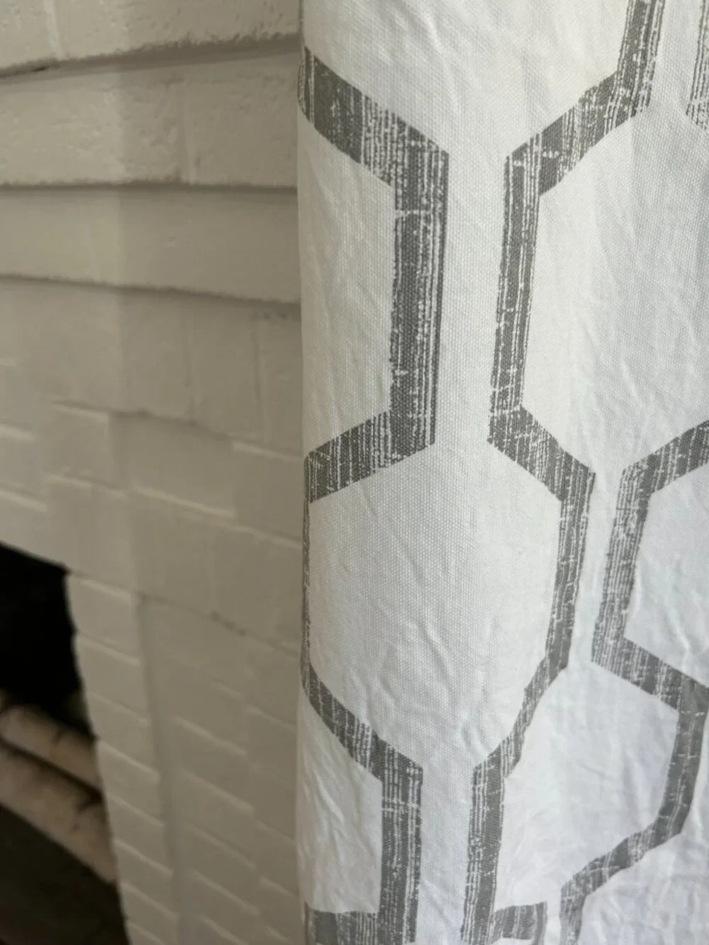 Tommy Hilfiger White and Gray Curtains 48 X 92